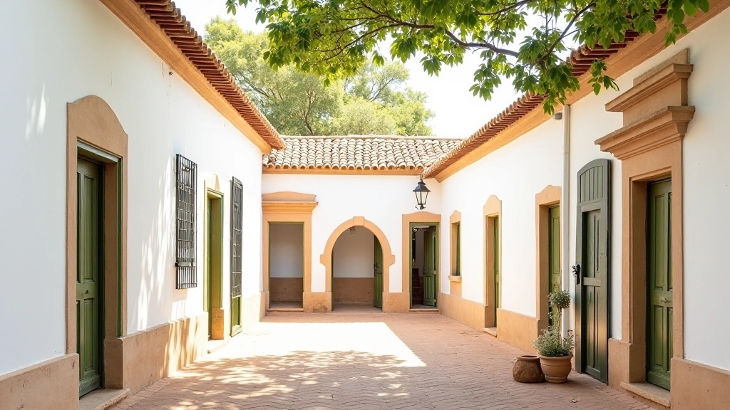 Estancia colonial con arquitectura tradicional
