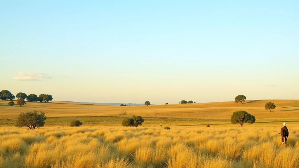 Paisaje natural de la Pampa con pastizales verdes
